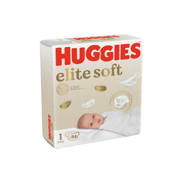 Huggies подгузники Elite Soft 1 (3-5 кг) 84 шт