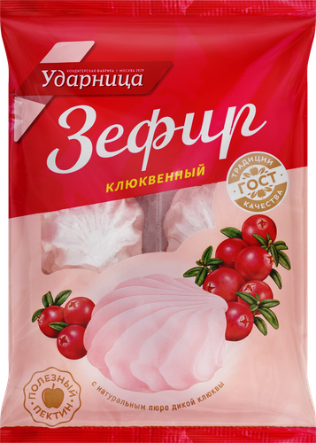 

Зефир Ударница Новый клюквенный 160 г