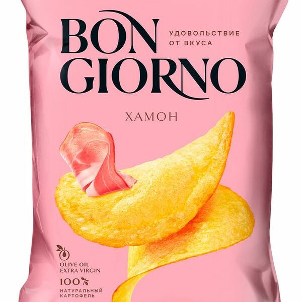 Чипсы картофельные Bon Giorno со вкусом Хамон 80 г