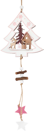 

Украшение елочное Homeclub Елочка с пейзажем внутри дерево 39 см 1 шт в ассортименте