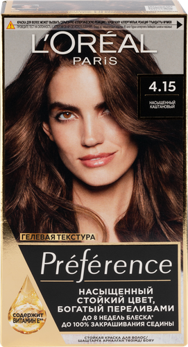

Краска L’Oreal Preference 4.15 Каракас Насыщенный каштановый 174 мл