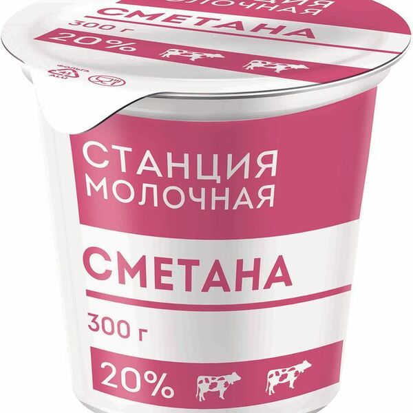 Сметана Станция Молочная 20% 300 г