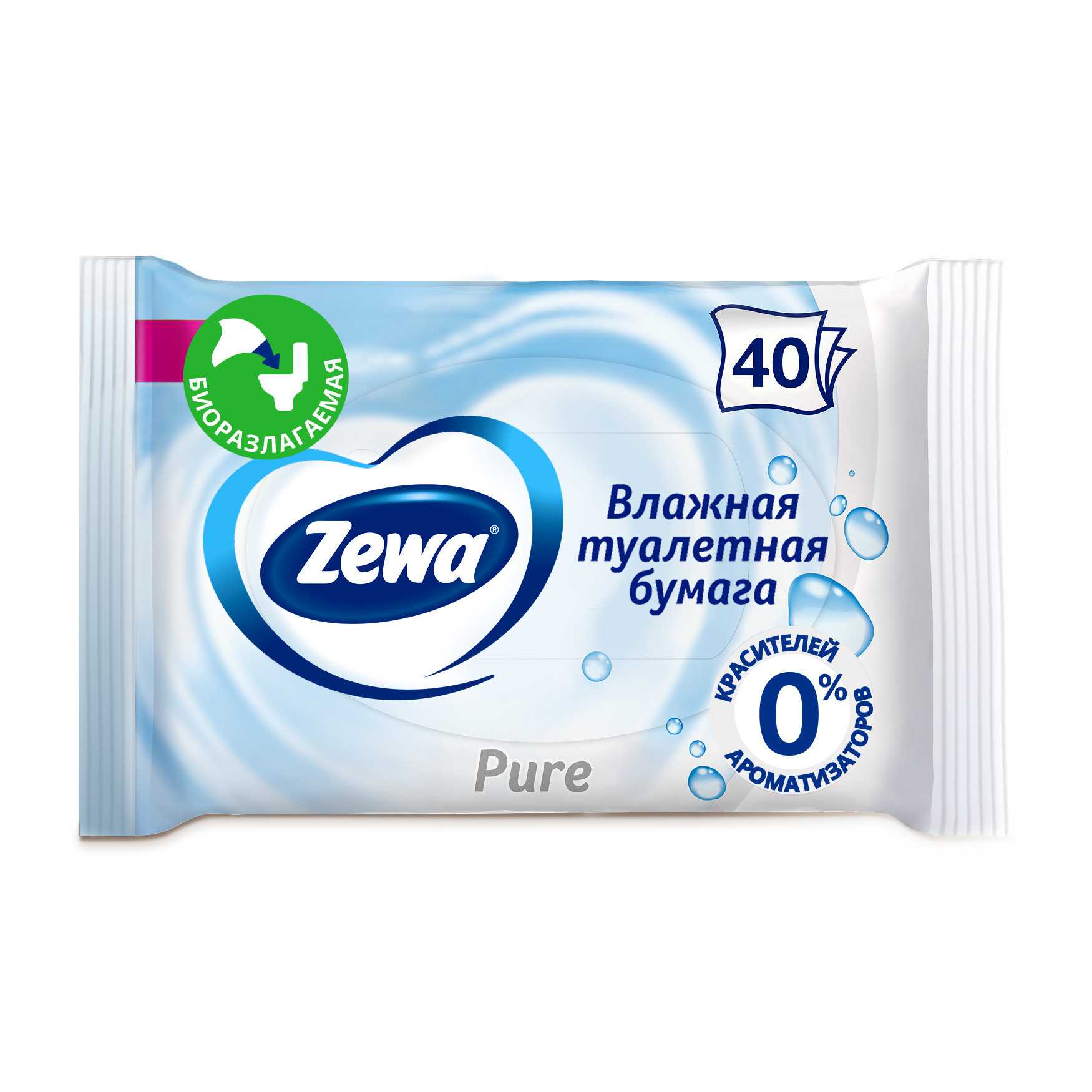 

Влажная туалетная бумага Zewa Pure без аромата 40 шт.