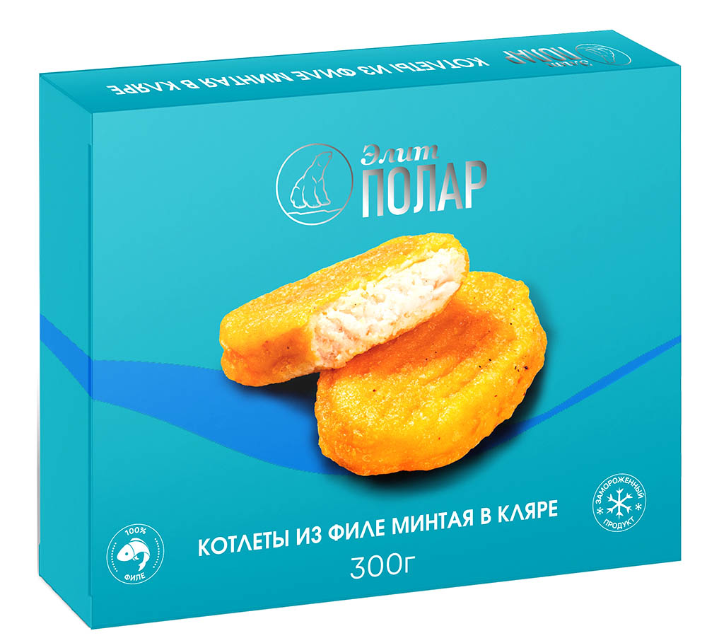 

Котлеты из филе минтая Элит Полар в кляре замороженные 300 г