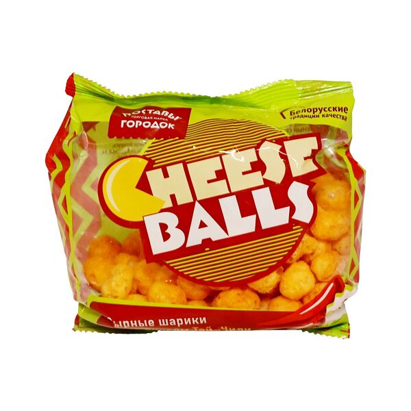 Сыр сухой Сырные шарики Cheese balls соленый со вкусом тай-чили 43% 75г пакет