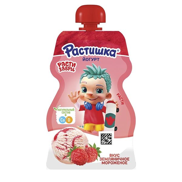 Йогурт Растишка со вкусом земляничного мороженого 2.6% 70 г