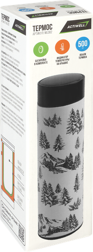 

Термос ACTIWELL 500мл, с двойными стенками и температурным дисплеем, Арт WL002