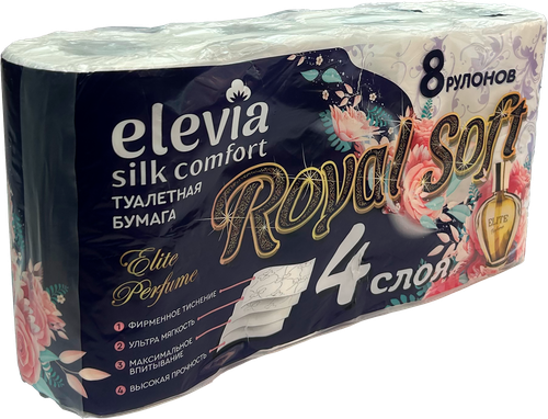 

Туалетная бумага Elevia Royal soft Elite perfume 4х-слойная 8 шт.
