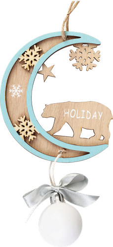 

Подвеска Homeclub Северный мишка с шариком 15 см дерево, голубой 1 шт дизайн в ассортименте