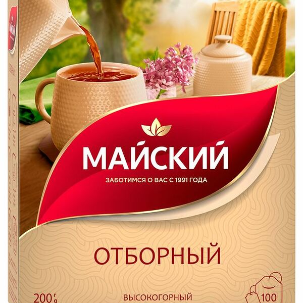 Чай Майский Отборный цейлонский 100 пакетиков  200 г