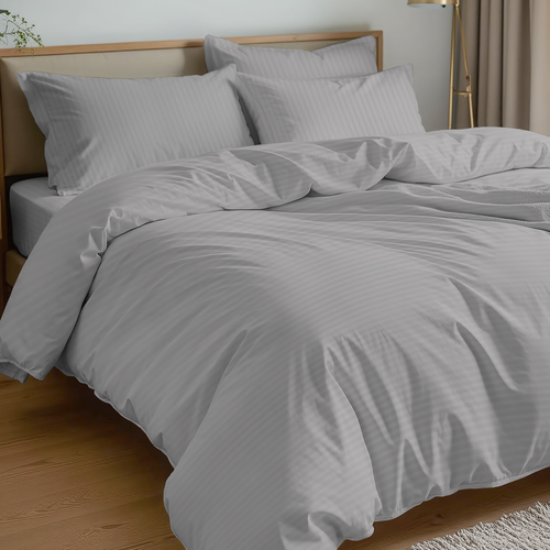 

Пододеяльник Homeclub серый страйп-сатин 200x220 см