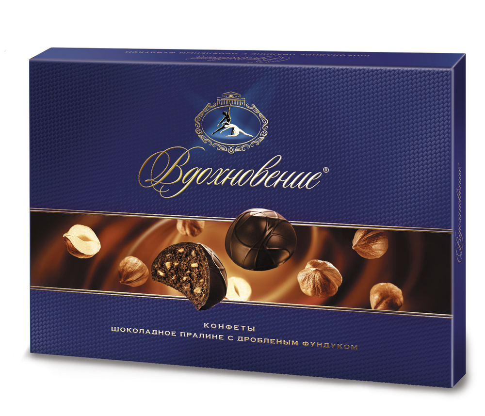 

Конфеты Вдохновение шоколадное пралине с фундуком 215 г дизайн упаковки в ассортименте