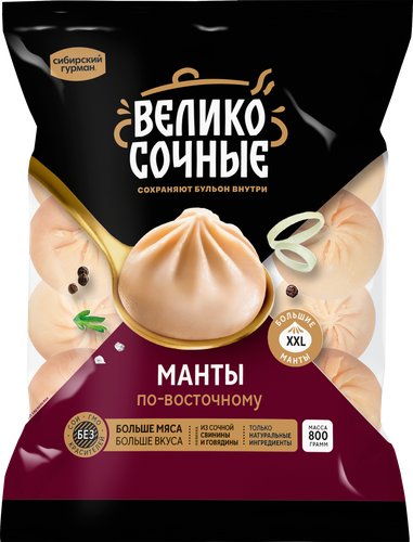 

Манты Сибирский гурман Великосочные 800 г