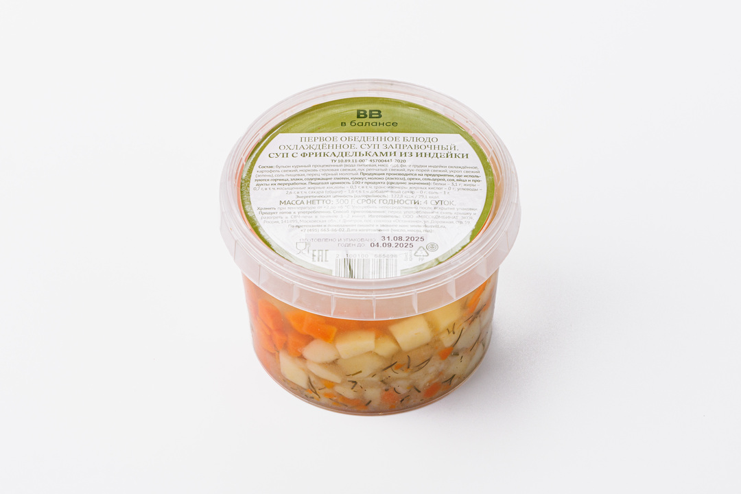 

Суп ВкусВилл с фрикадельками из индейки 300 г