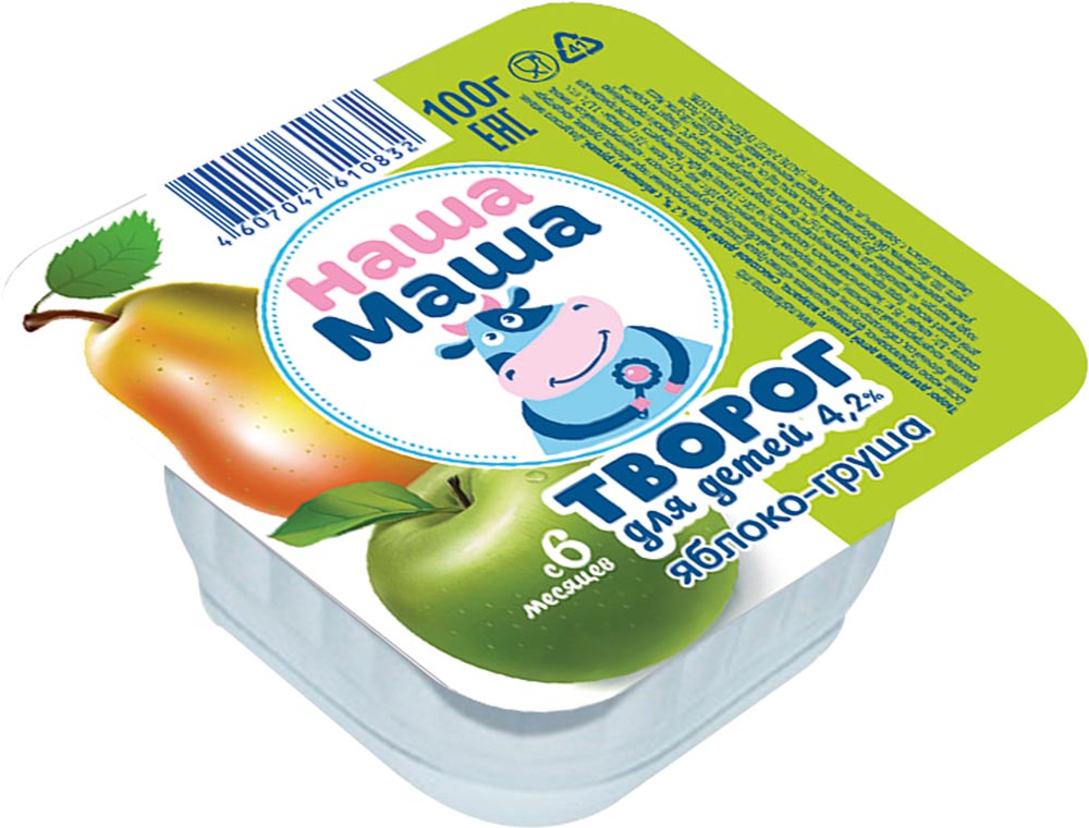 

Творог для детей Наша Маша яблоко-груша, с 6 месяцев, 4.2% 100 г