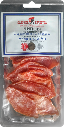 

Чипсы мясные Фабрика качества из свинины сыровяленые с ароматом хрена и холодца 100 г