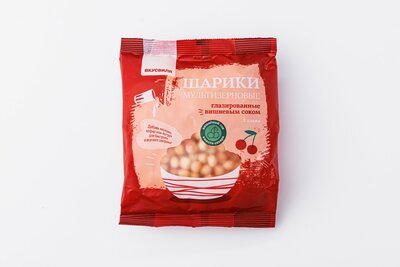 Шарики ВкусВилл мультизерновые глазированные вишневым соком 50 г 