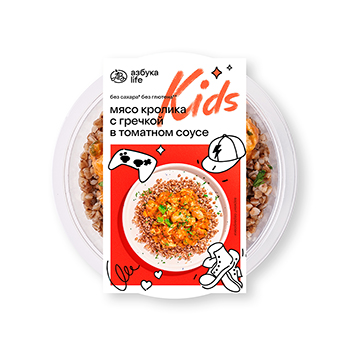

Мясо кролика Азбука life Kids с гречкой в томатном соусе 200 г