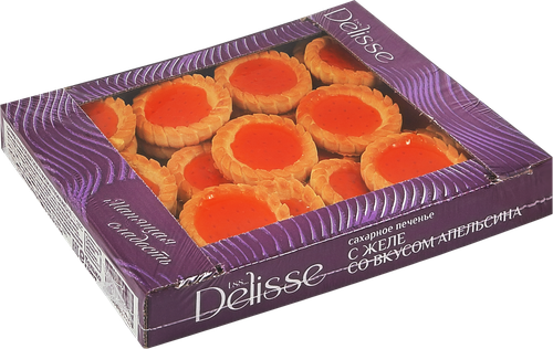 

Печенье сахарное Delisse с желе со вкусом апельсина 500 г