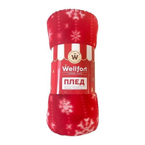 Плед Wellfort Полар Снежинки Новогодний 130 x 180 см