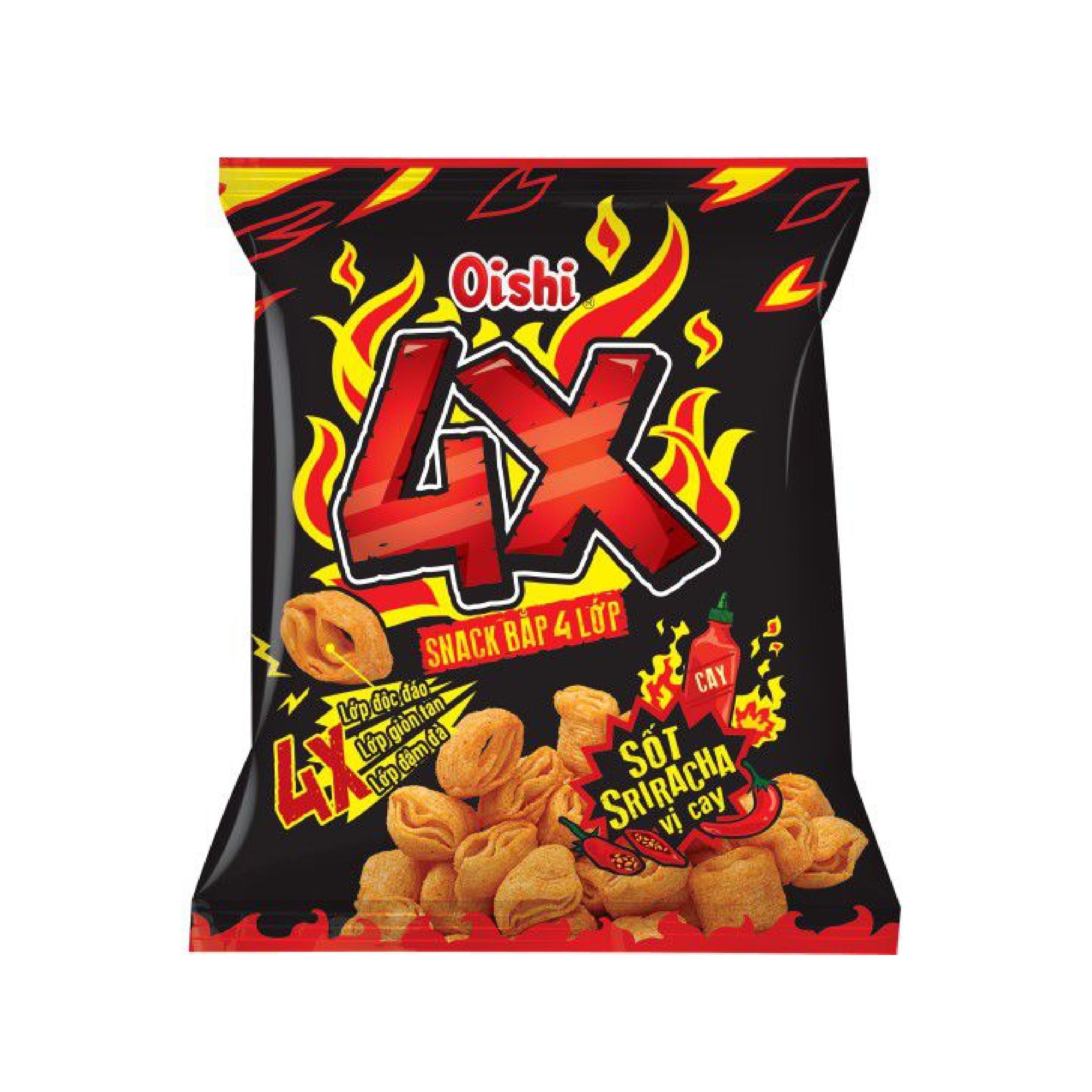 

Чипсы кукурузные Oishi острый соус Шрирача 68 г