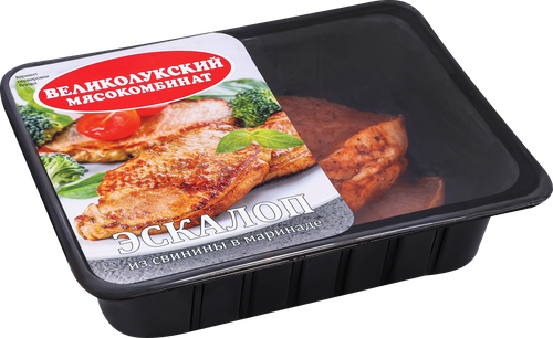 

Эскалоп Великолукский Мясокомбинат из свинины в маринаде охлажденный вес