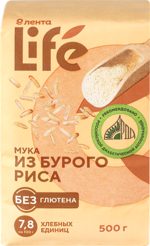 

Мука рисовая Лента Life из бурого риса 500 г