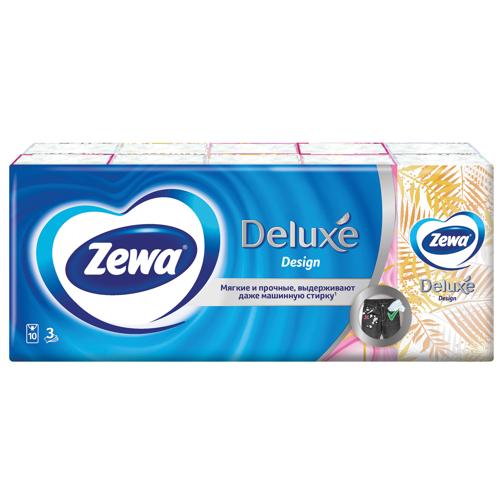 

Платочки носовые Zewa Deluxe Design бумажные дизайн в ассортименте 10 х 10 шт.