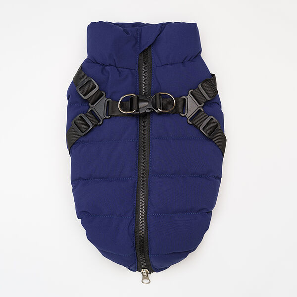 Куртка для собак Rurri синяя на замке со шлейкой L