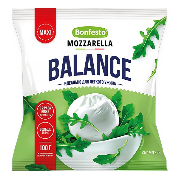 

Сыр мягкий Bonfesto Balance Maxi Моцарелла 30% 100 г
