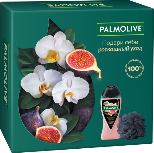 

Набор подарочный Palmolive Роскошь масел: Гель для душа Инжир-Орхидея 250 мл, мочалка