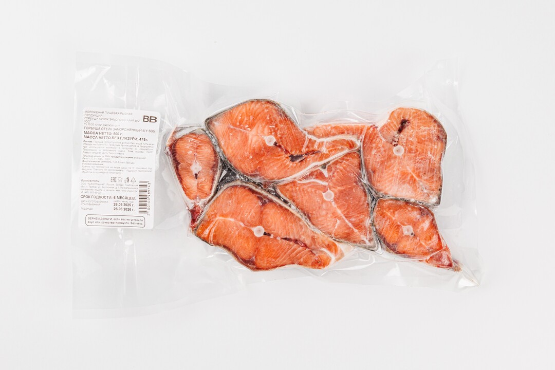 

Горбуша ВкусВилл стейк замороженный 500 г