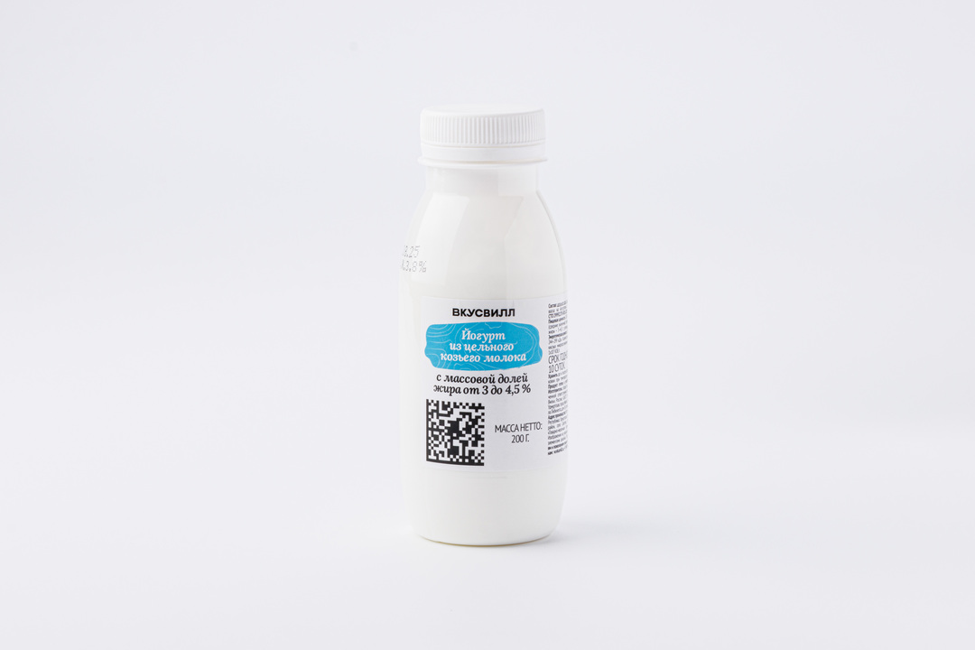 

Йогурт ВкусВилл из цельного козьего молока 3-4,5%, 200 г