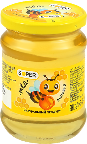 Мед липовый Super Цветочный натуральный 350 г