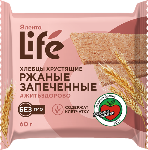 Хлебцы ржаные ЛЕНТА LIFE хрустящие запеченные