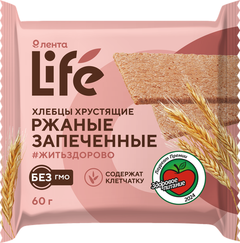 

Хлебцы ржаные ЛЕНТА LIFE хрустящие запеченные