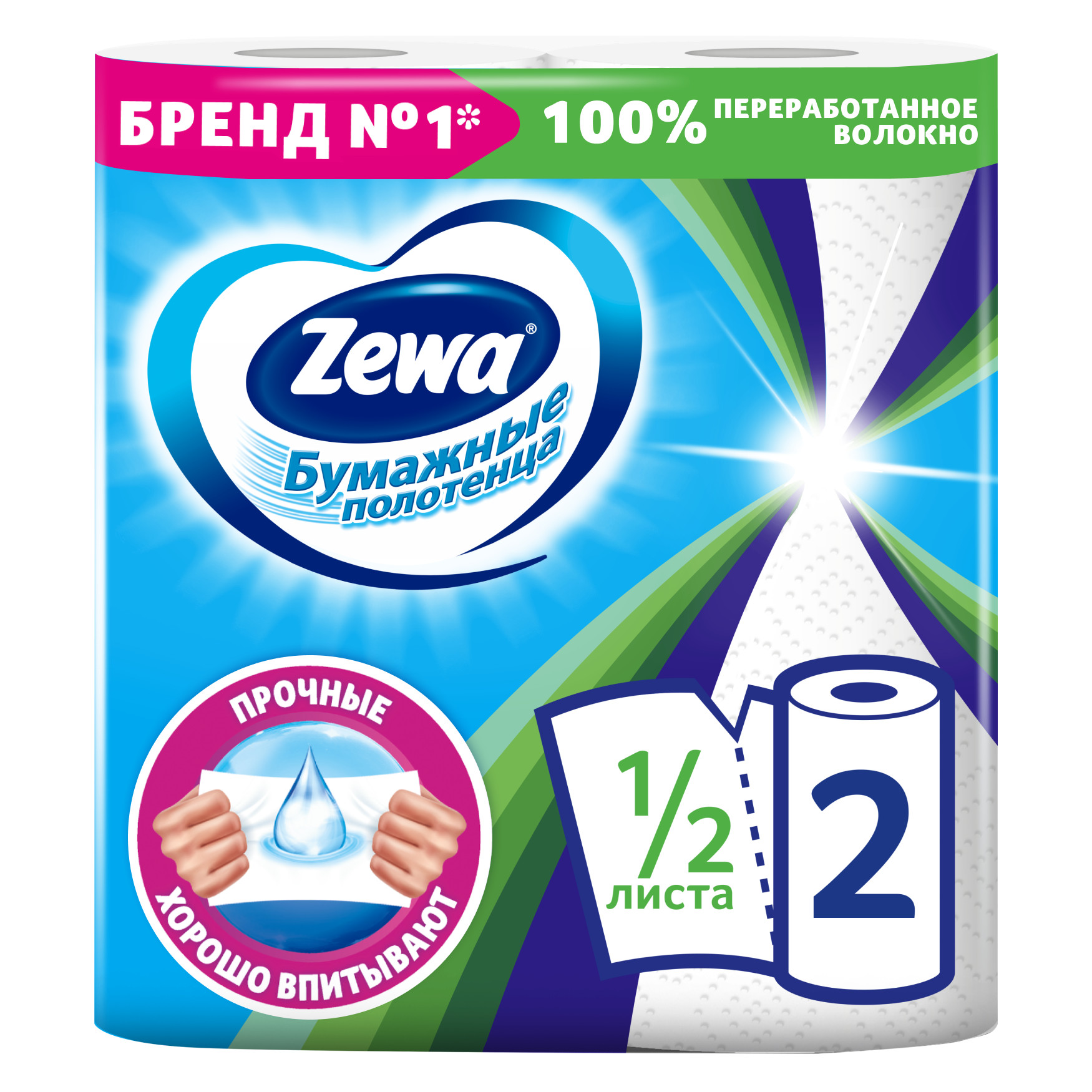 

Бумажные полотенца Zewa 1/2 листа 2 шт.