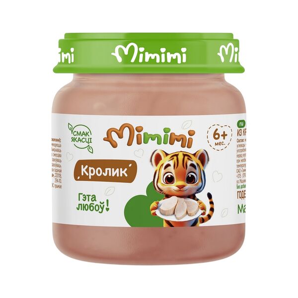 Пюре мясное Mimimi из мяса кролика с 6мес 80г ДП
