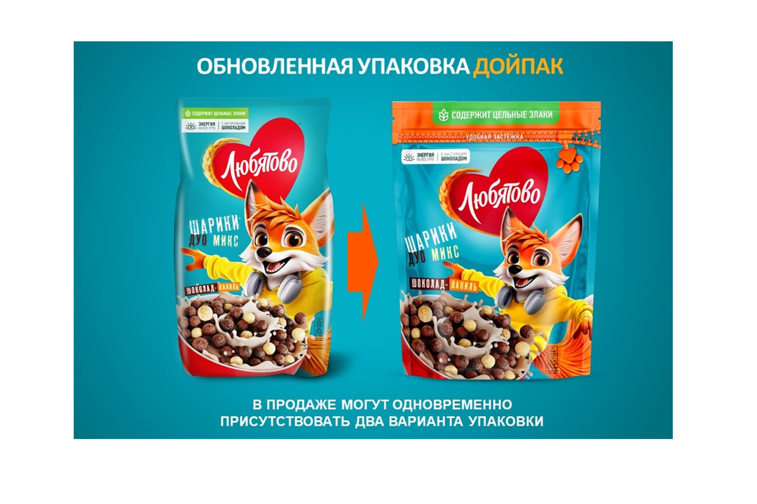 

Завтрак готовый Любятово Шарики шоколадные Дуо Микс 200 г