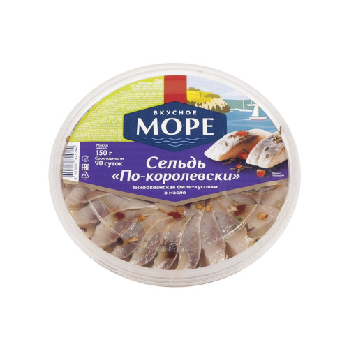 

Сельдь Вкусное море филе кусочки в масле По-королевски 150 г
