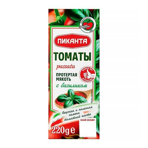 Протертая мякоть томатов Пиканта Пассата с базиликом 220 г