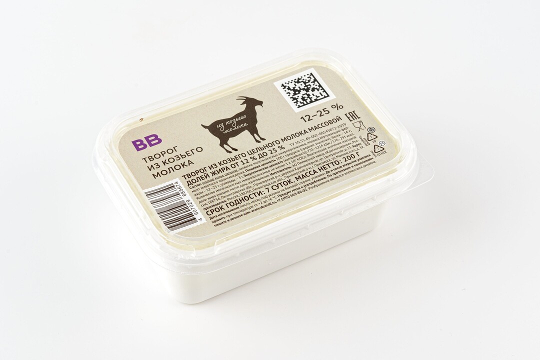 

Творог ВкусВилл из козьего молока мдж от 12%-25% 200 г