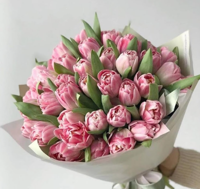 51 пионовидный тюльпан премиум букет
