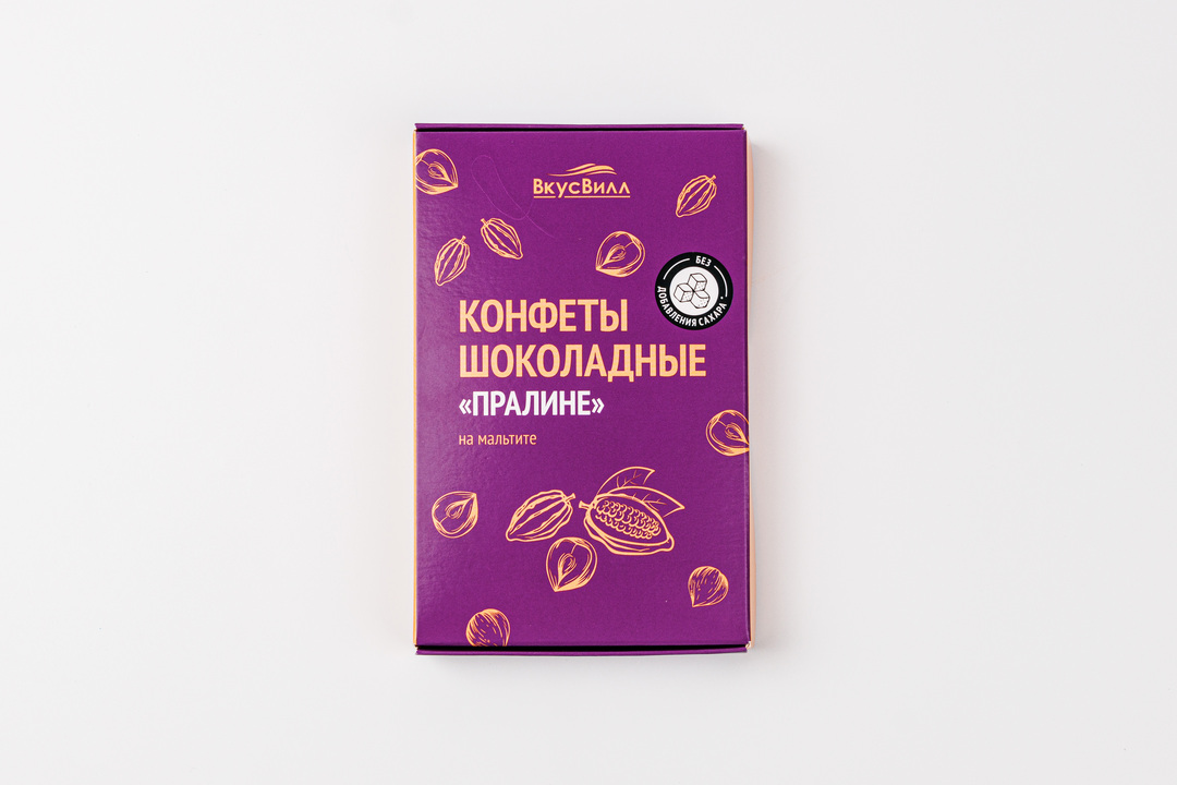 

Конфеты шоколадные ВкусВилл Пралине на мальтите 100 г