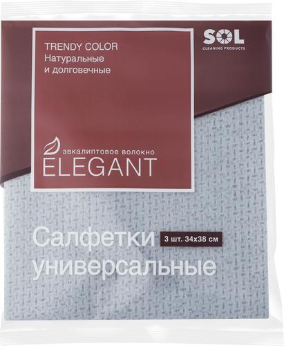 

Салфетки вискозные Sol универсальные 34х38 см 3 шт. цвет в ассортименте