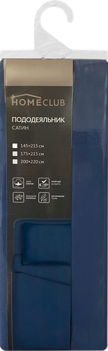 

Пододеяльник HOMECLUB 145x215см+/-3см, сатин,синий