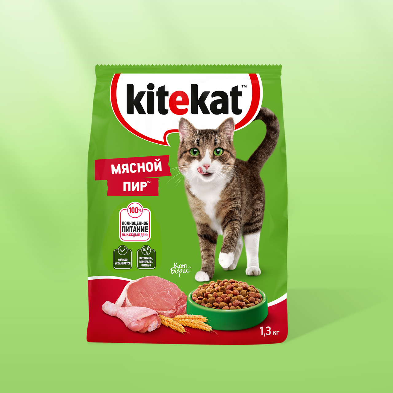 

Корм сухой для кошек Kitekat Мясной пир 1.3 кг
