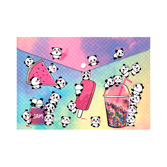 

Папка для тетрадей Colorio Панды-сладкоежки А4 на кнопке