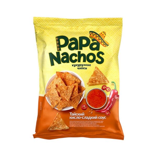 Чипсы кукуруз Рapa Nachos со вк Тайский чили 75г