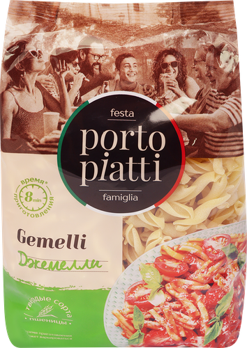 Макароны Porto Piatti Джемелли группа А высший сорт 400 г